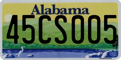 AL license plate 45CS005