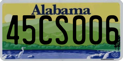 AL license plate 45CS006