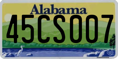 AL license plate 45CS007