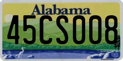 AL license plate 45CS008