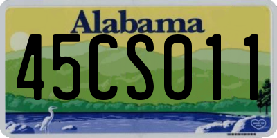 AL license plate 45CS011