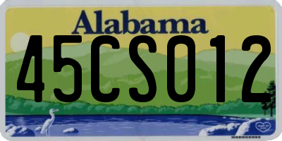 AL license plate 45CS012