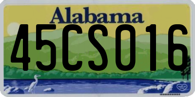 AL license plate 45CS016