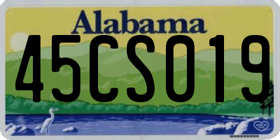 AL license plate 45CS019