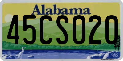 AL license plate 45CS020