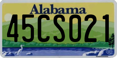 AL license plate 45CS021