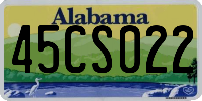 AL license plate 45CS022