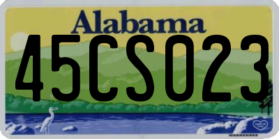AL license plate 45CS023