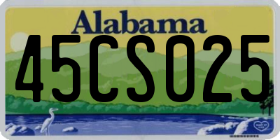 AL license plate 45CS025