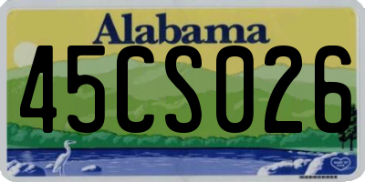 AL license plate 45CS026