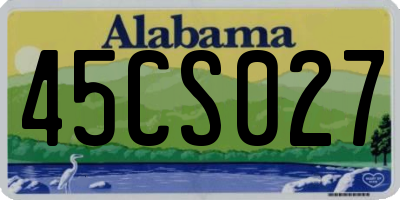 AL license plate 45CS027