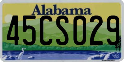 AL license plate 45CS029
