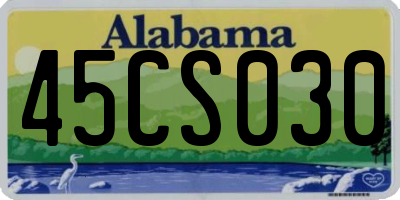 AL license plate 45CS030