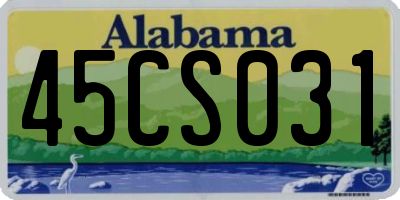 AL license plate 45CS031