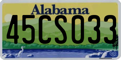 AL license plate 45CS033