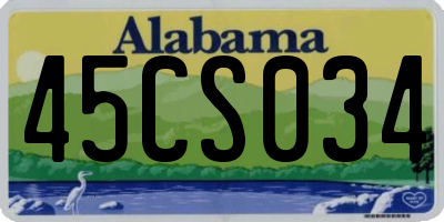AL license plate 45CS034