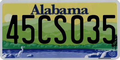 AL license plate 45CS035