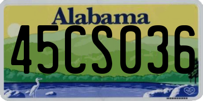 AL license plate 45CS036