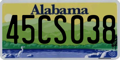 AL license plate 45CS038