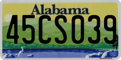 AL license plate 45CS039