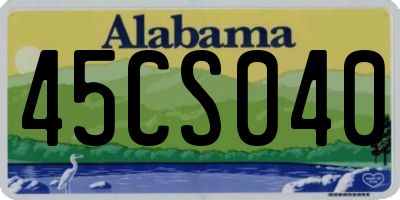 AL license plate 45CS040