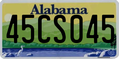AL license plate 45CS045