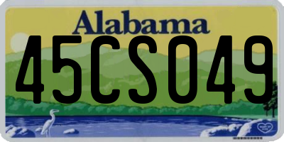 AL license plate 45CS049