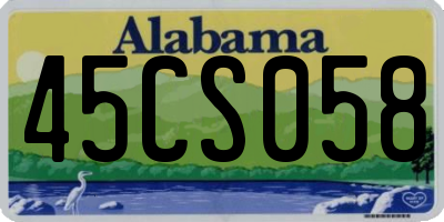 AL license plate 45CS058