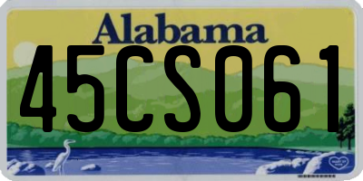 AL license plate 45CS061
