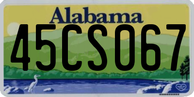 AL license plate 45CS067