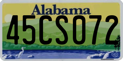 AL license plate 45CS072