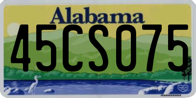 AL license plate 45CS075