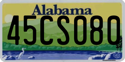 AL license plate 45CS080