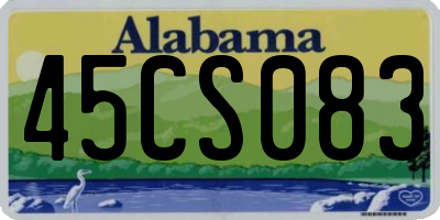AL license plate 45CS083