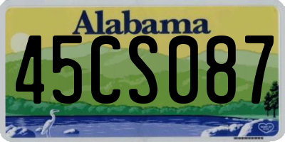AL license plate 45CS087