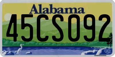 AL license plate 45CS092