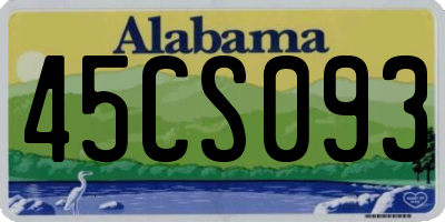 AL license plate 45CS093
