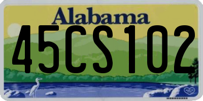 AL license plate 45CS102