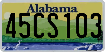 AL license plate 45CS103