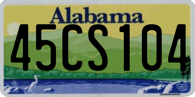 AL license plate 45CS104