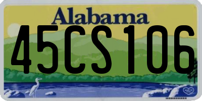AL license plate 45CS106