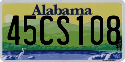 AL license plate 45CS108