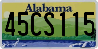 AL license plate 45CS115