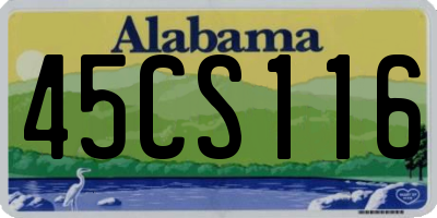 AL license plate 45CS116