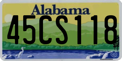 AL license plate 45CS118