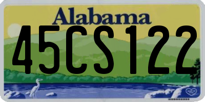 AL license plate 45CS122