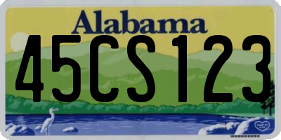AL license plate 45CS123