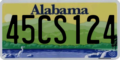 AL license plate 45CS124