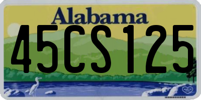 AL license plate 45CS125