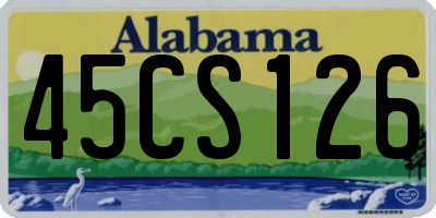 AL license plate 45CS126